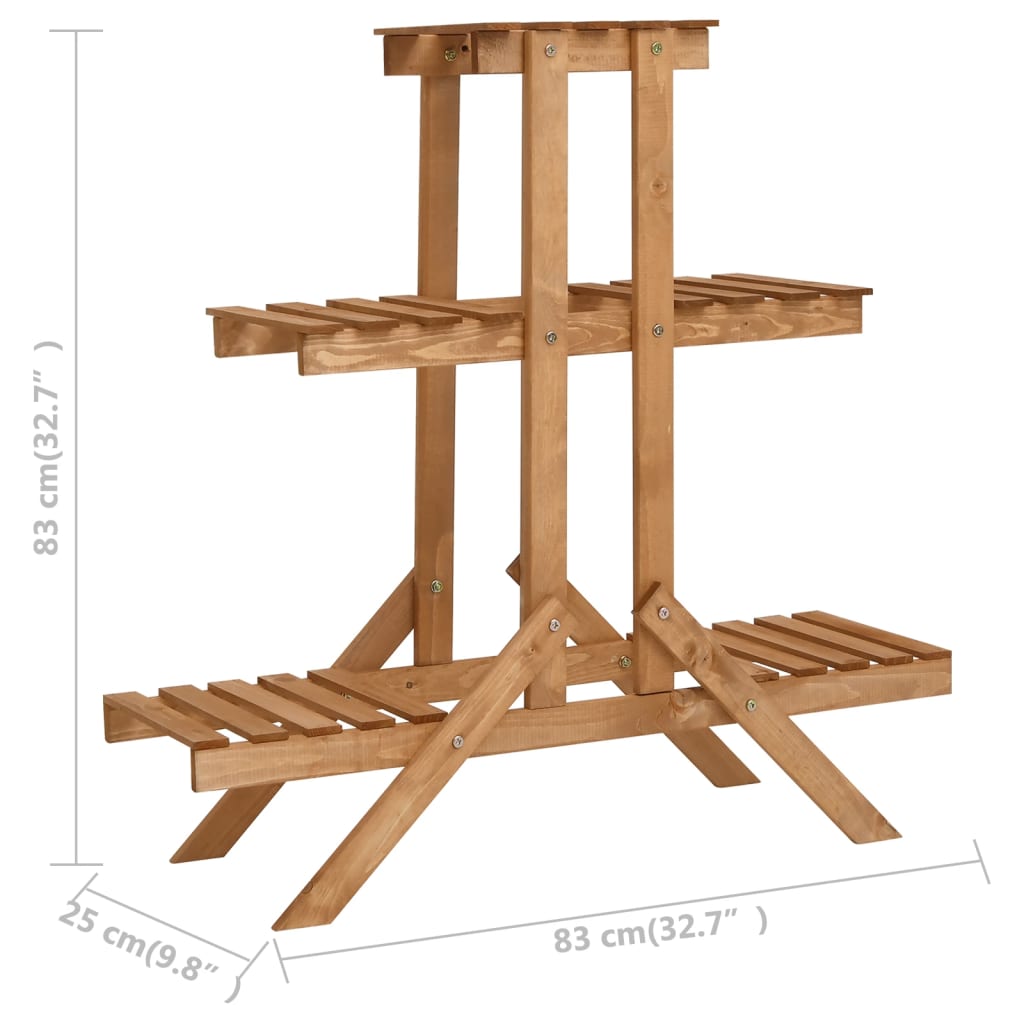 Piedistallo per Piante 83x25x83 cm in Legno di Abete | homemem39