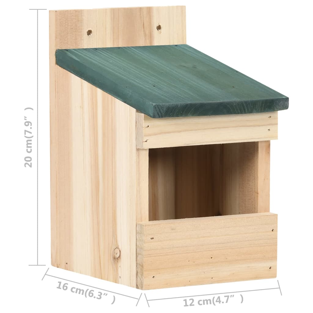 Casette per Uccelli 4 pz 12x16x20 cm in Legno di Abete | homemem39