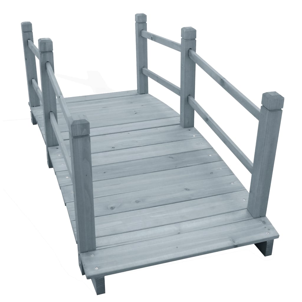 Ponte da Giardino Grigio 140x60x56cm in Legno Massello di Abete | homemem39