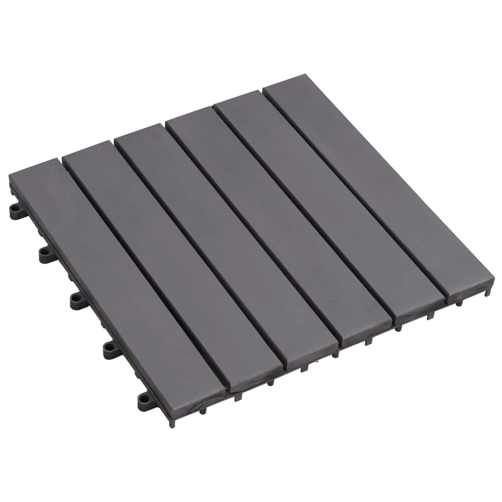 Pannelli Decking 30 pz Grigio Slavato 30x30cm Massello d'Acacia - homemem39