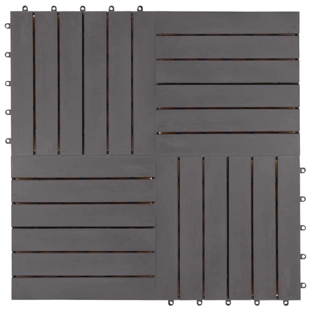 Pannelli Decking 30 pz Grigio Slavato 30x30cm Massello d'Acacia - homemem39