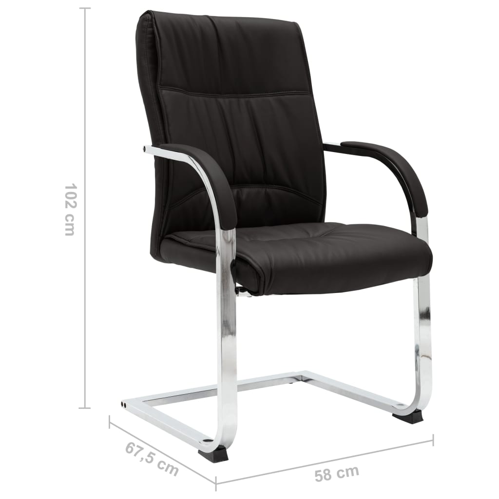 Sedia da Ufficio a Sbalzo Nera in Similpelle | homemem39