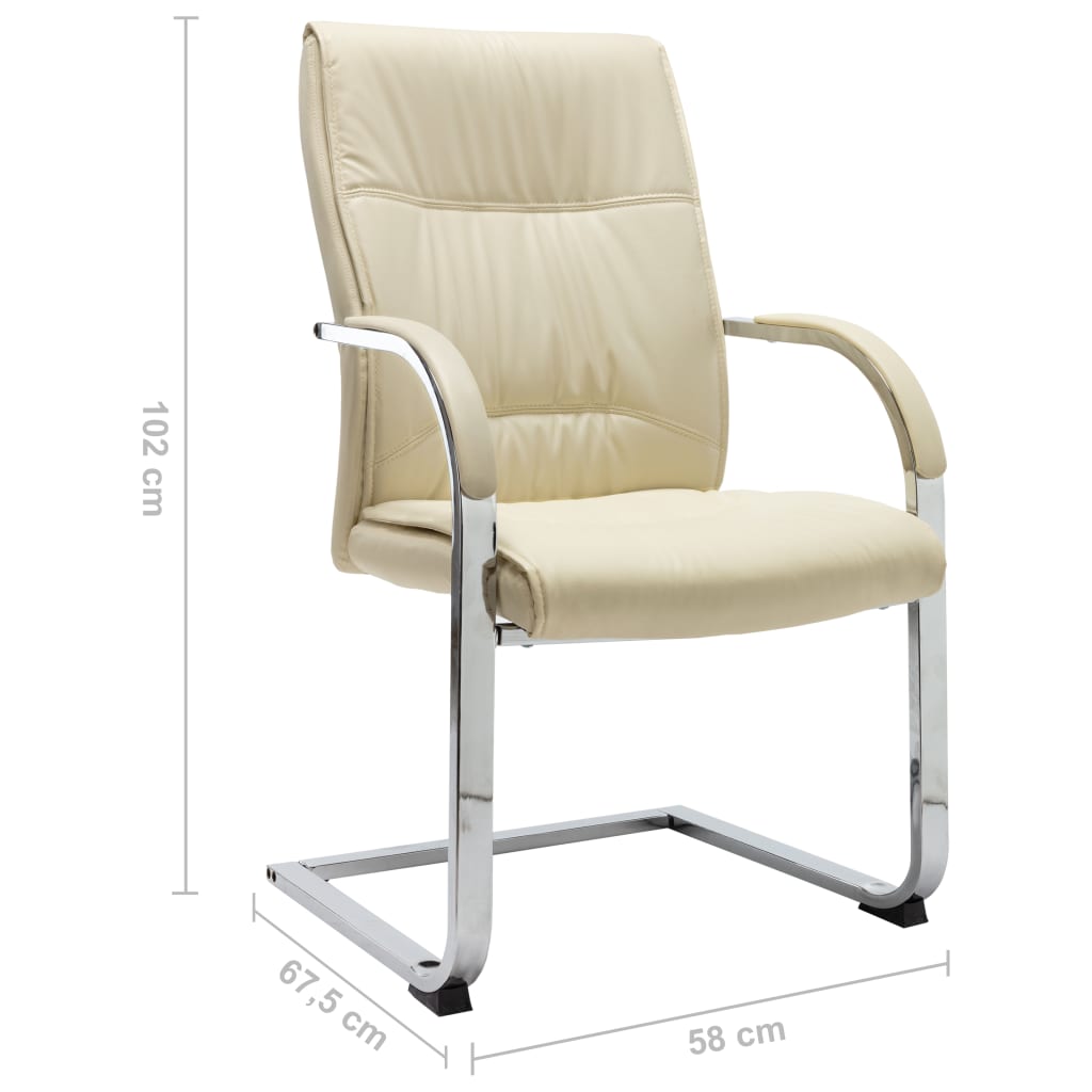 Sedia da Ufficio a Sbalzo Crema in Similpelle | homemem39