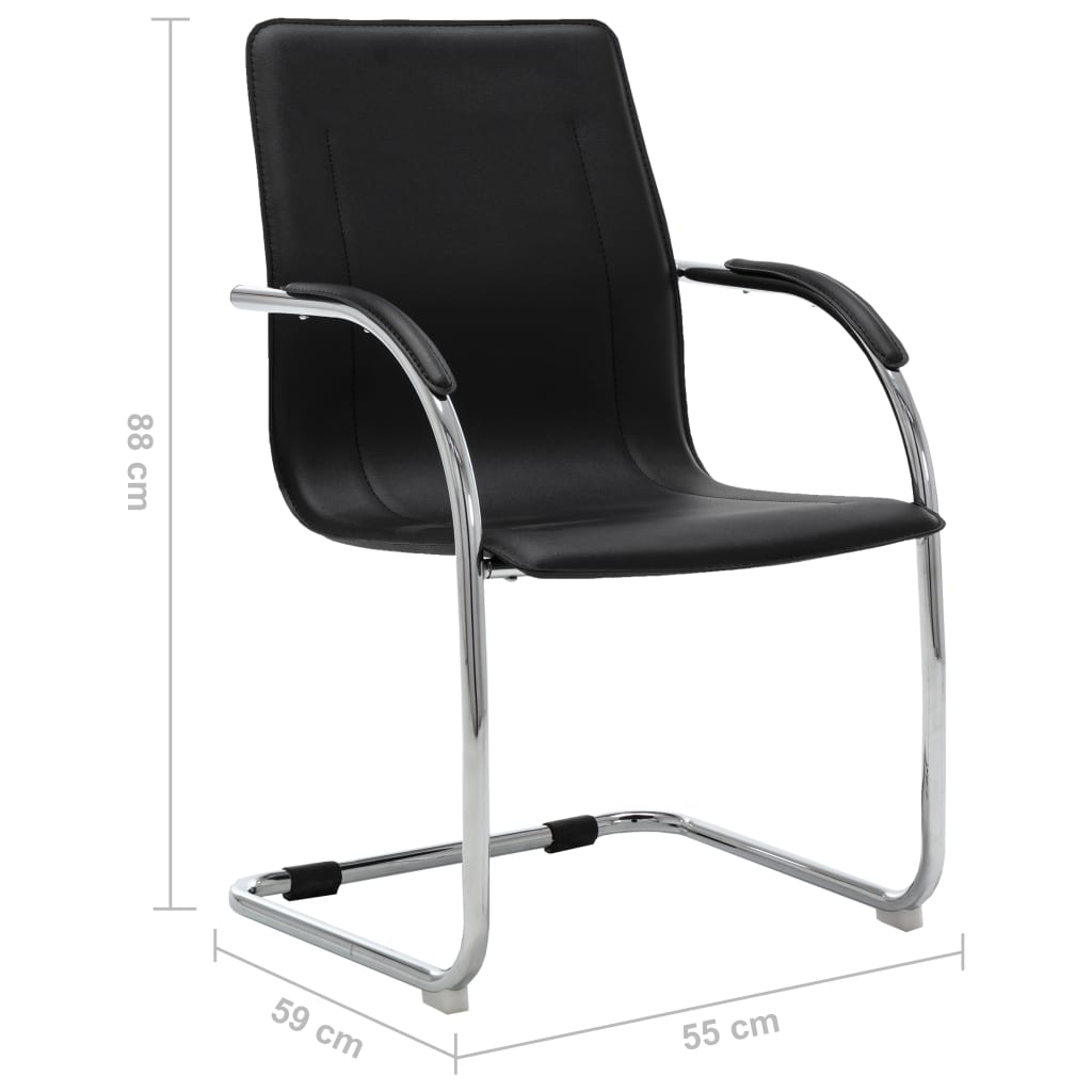 Sedia da Ufficio a Sbalzo Nera in Similpelle | homemem39