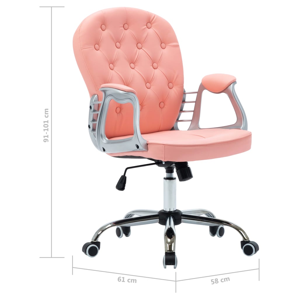 Sedia da Ufficio Girevole Rosa in Similpelle | homemem39