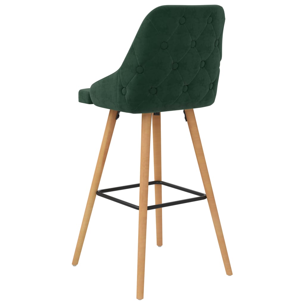Sgabelli da Bar 2 pz Verde Scuro in Velluto - homemem39