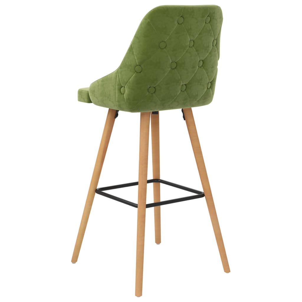 Sgabelli da Bar 2 pz Verde Chiaro in Velluto - homemem39