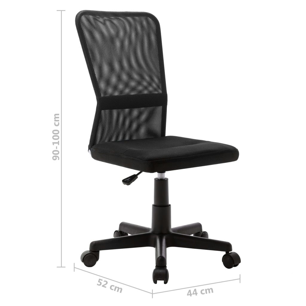 Sedia da Ufficio Nera 44x52x100 cm in Tessuto a Rete | homemem39