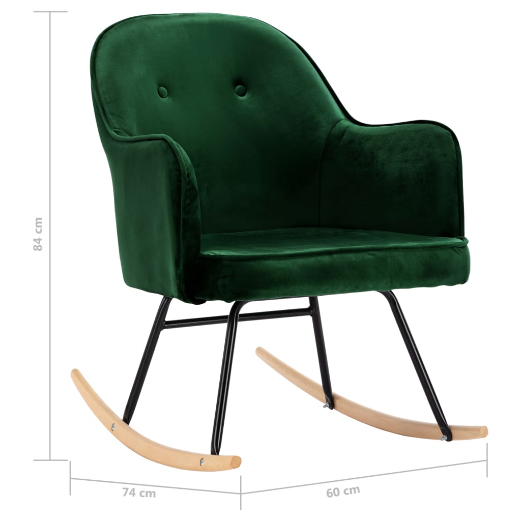 Sedia da Pranzo Verde Scuro in Velluto | homemem39