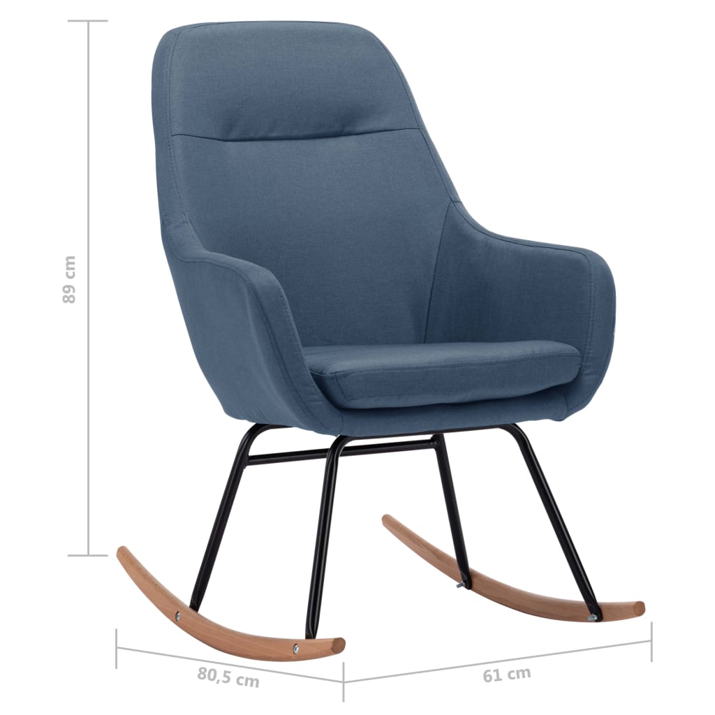 Sedia a Dondolo Blu in Tessuto | homemem39