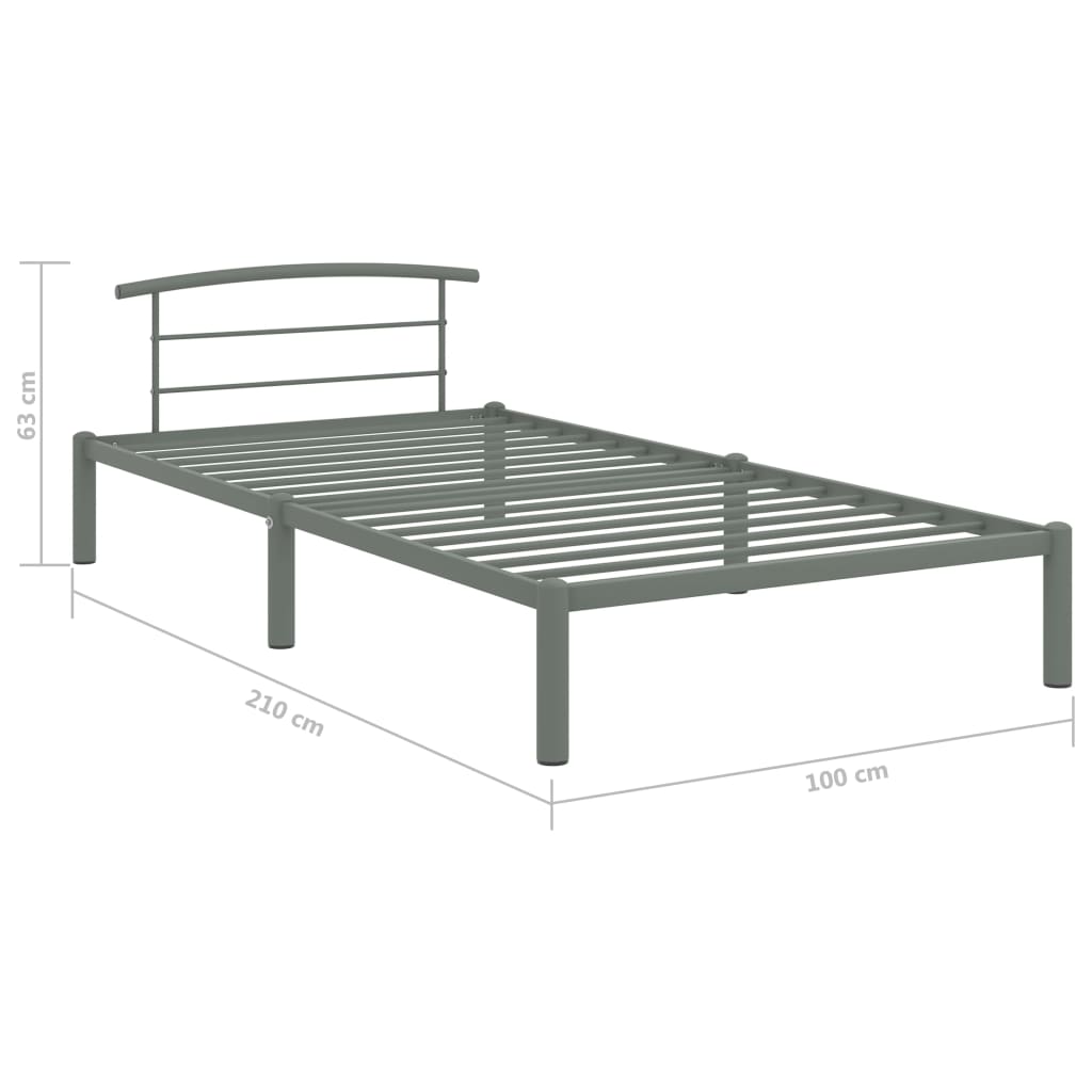 Giroletto Grigio in Metallo 90x200 cm | homemem39