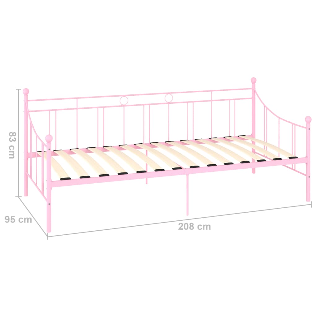 Telaio Divano Letto Rosa in Metallo 90x200 cm | homemem39