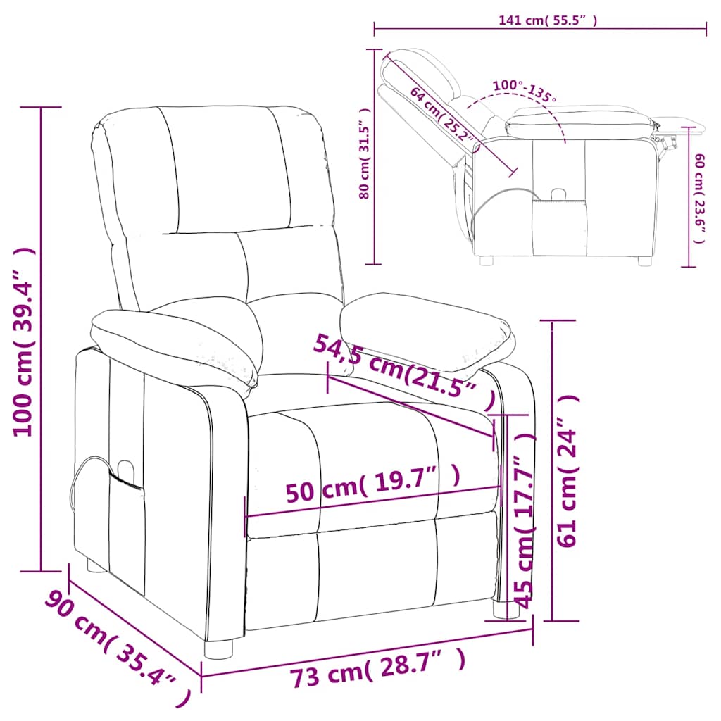 Poltrona Massaggiante Grigio Scuro in Tessuto - homemem39