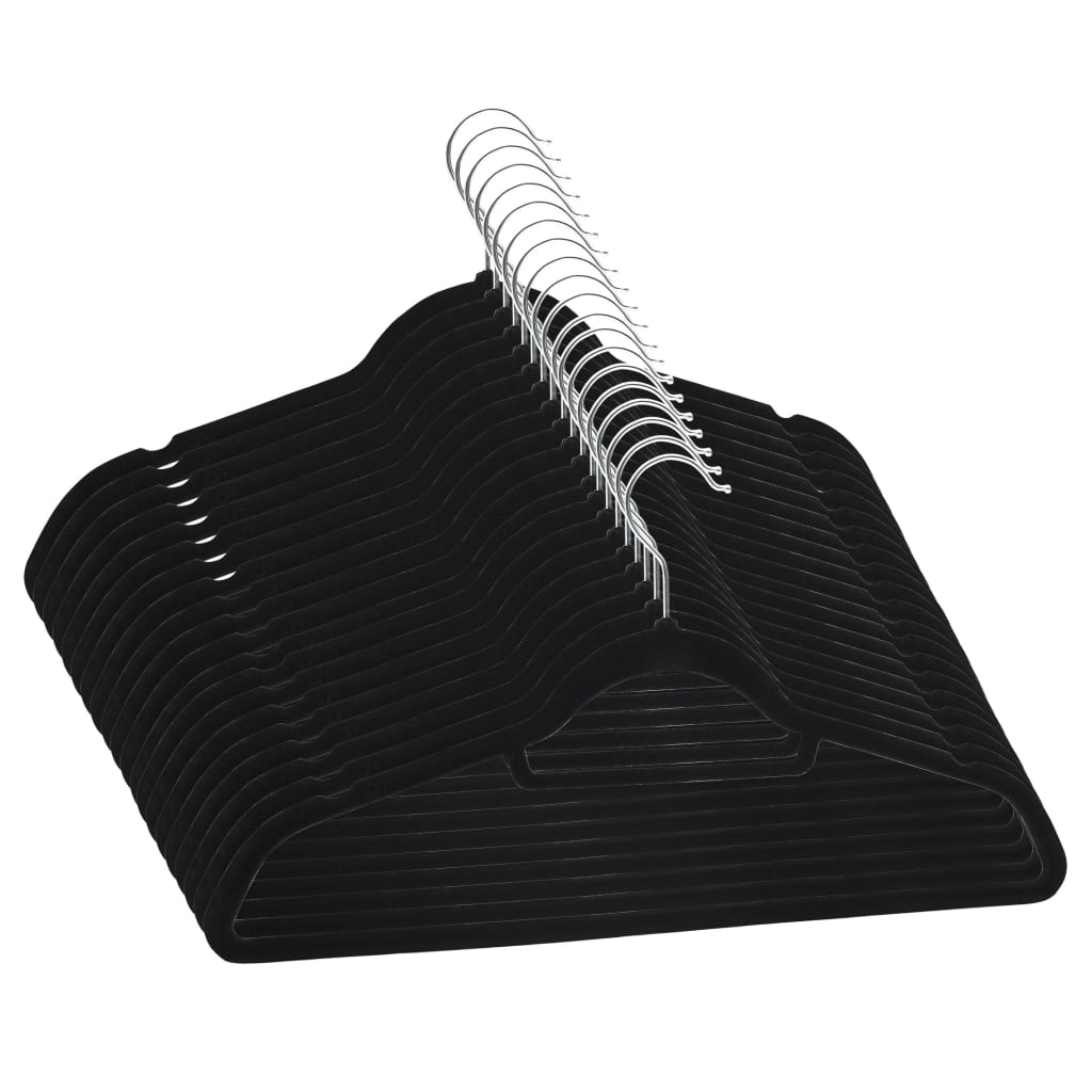 Set Appendiabiti 20 pz Antiscivolo Nero in Velluto - homemem39