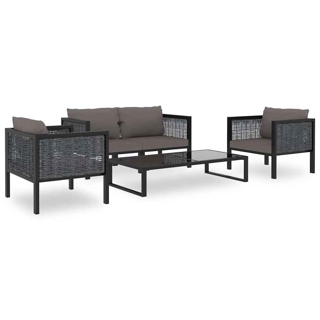idaXL Divano Angolare Modulare Bracciolo Sinistro Polyrattan Antracite | homemem39