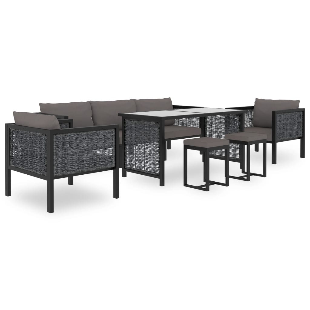 Divano ad Angolo Modulare Bracciolo Destro Polyrattan Antracite | homemem39