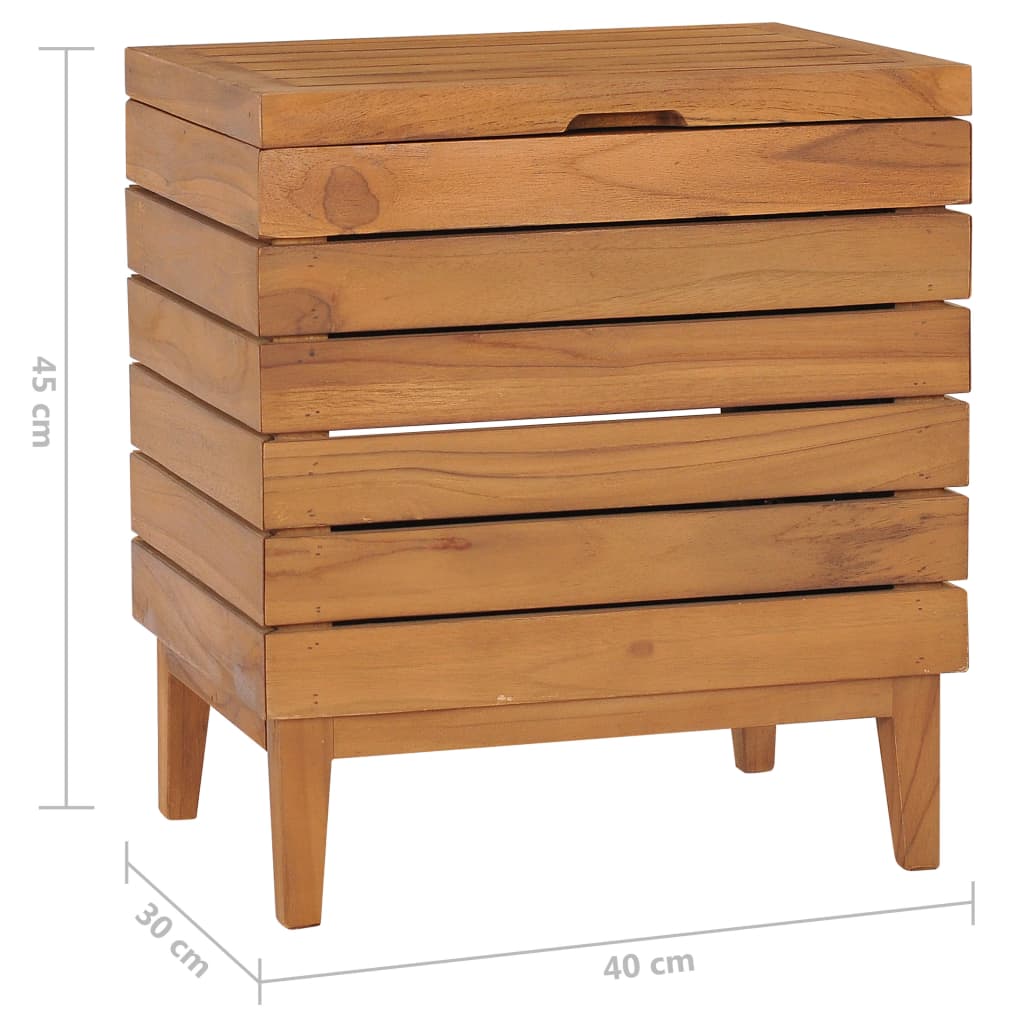 Cesto Portabiancheria 40x30x45 cm in Massello di Teak | homemem39