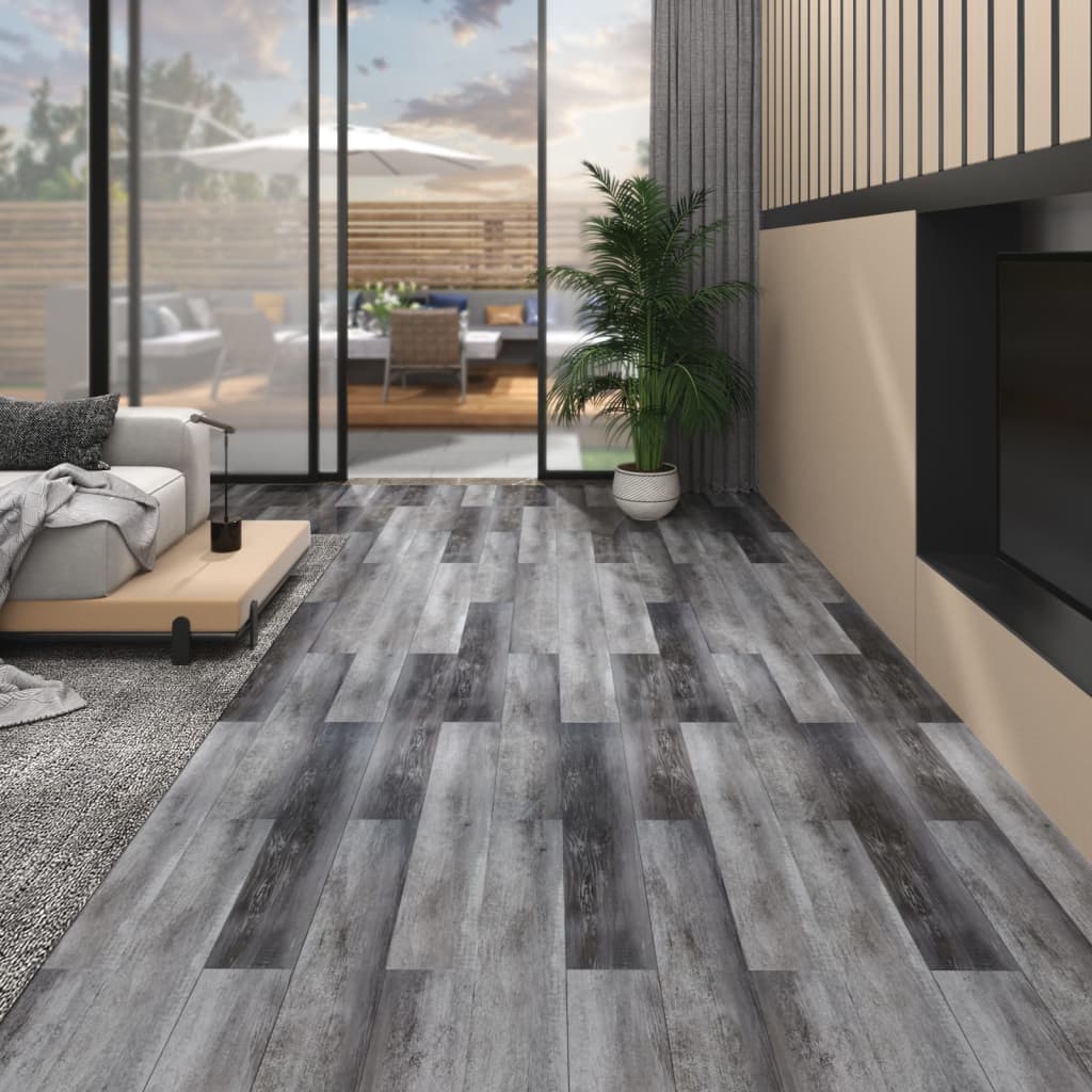Listoni Pavimenti Non Autoadesivi PVC 5,26m² 2mm Grigio Lucido - homemem39
