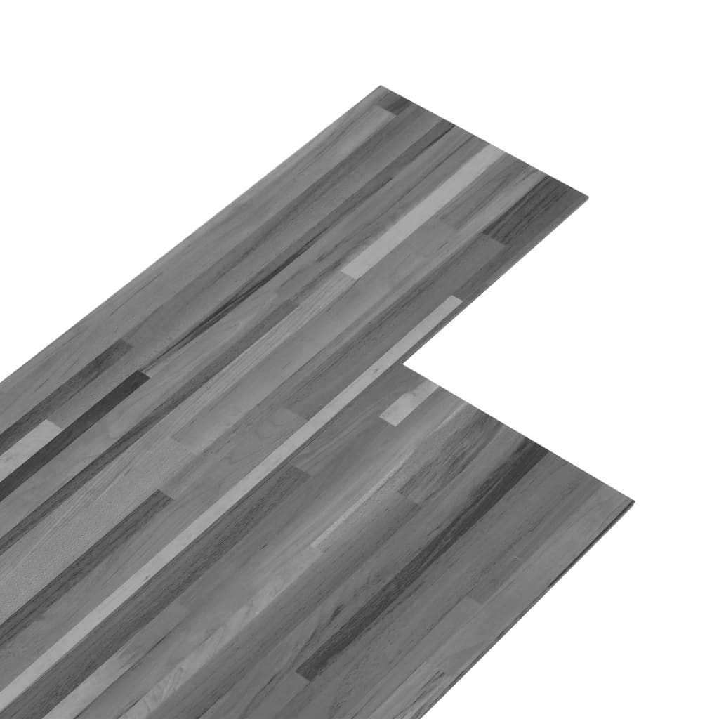 Listoni Pavimento in PVC 4,46m² 3mm Autodesivi Grigio a Strisce - homemem39
