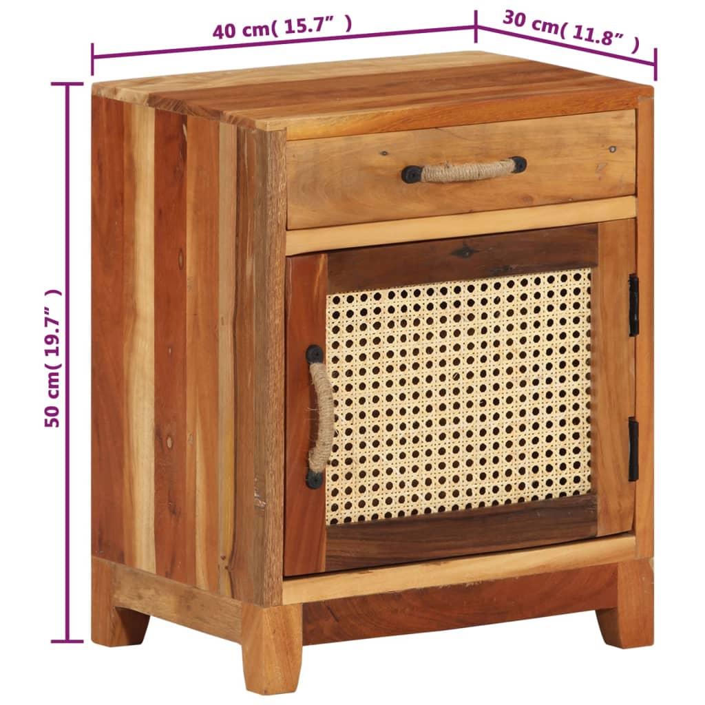 Comodino 40x30x50 cm in Legno Massello di Recupero - homemem39