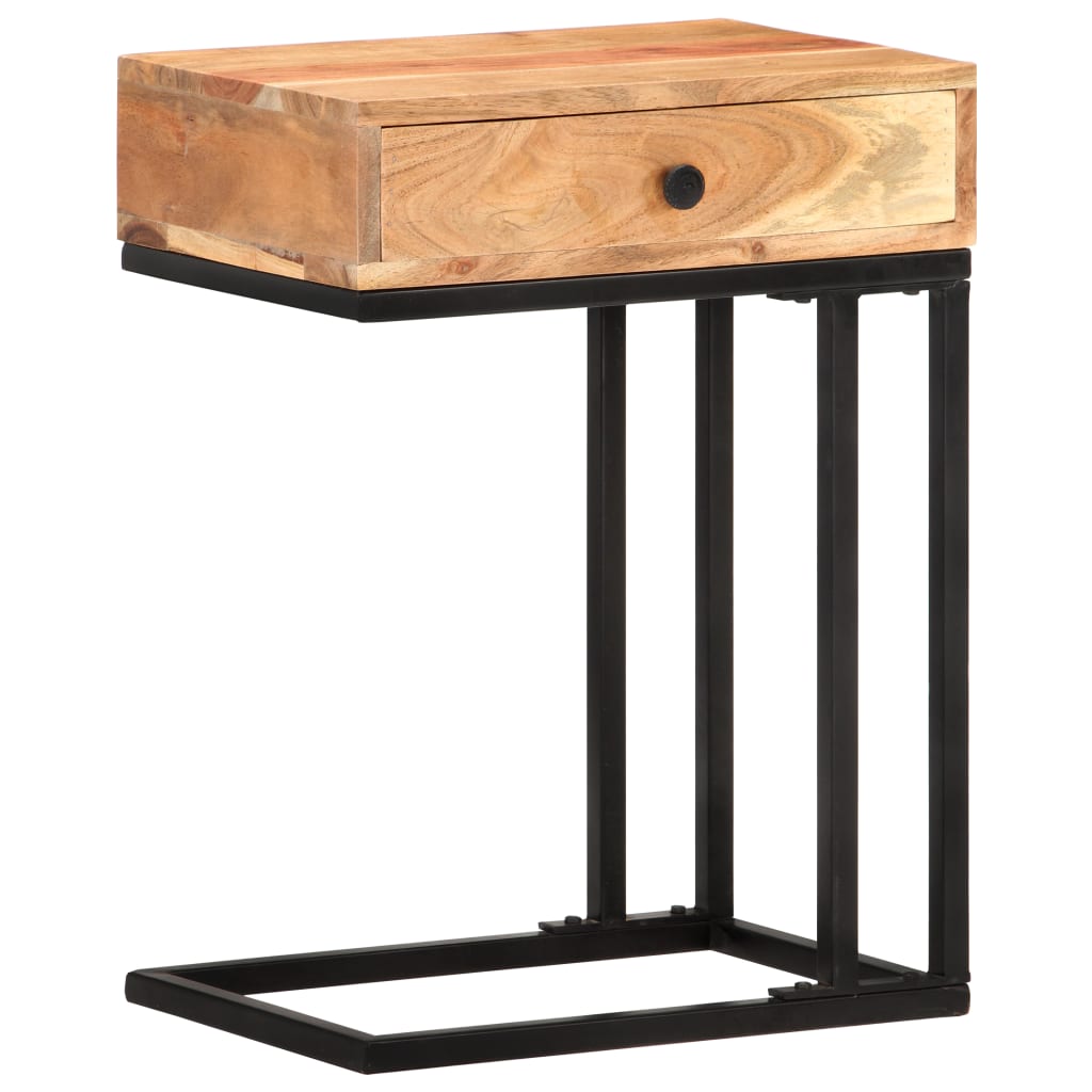 Tavolino Laterale a Forma di U 45x30x61 cm in Massello Acacia | homemem39