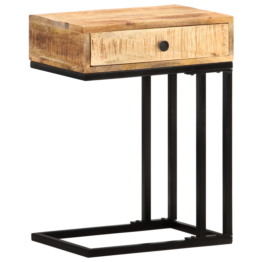 Tavolino Laterale a Forma di U 45x30x61 cm in Massello di Mango | homemem39