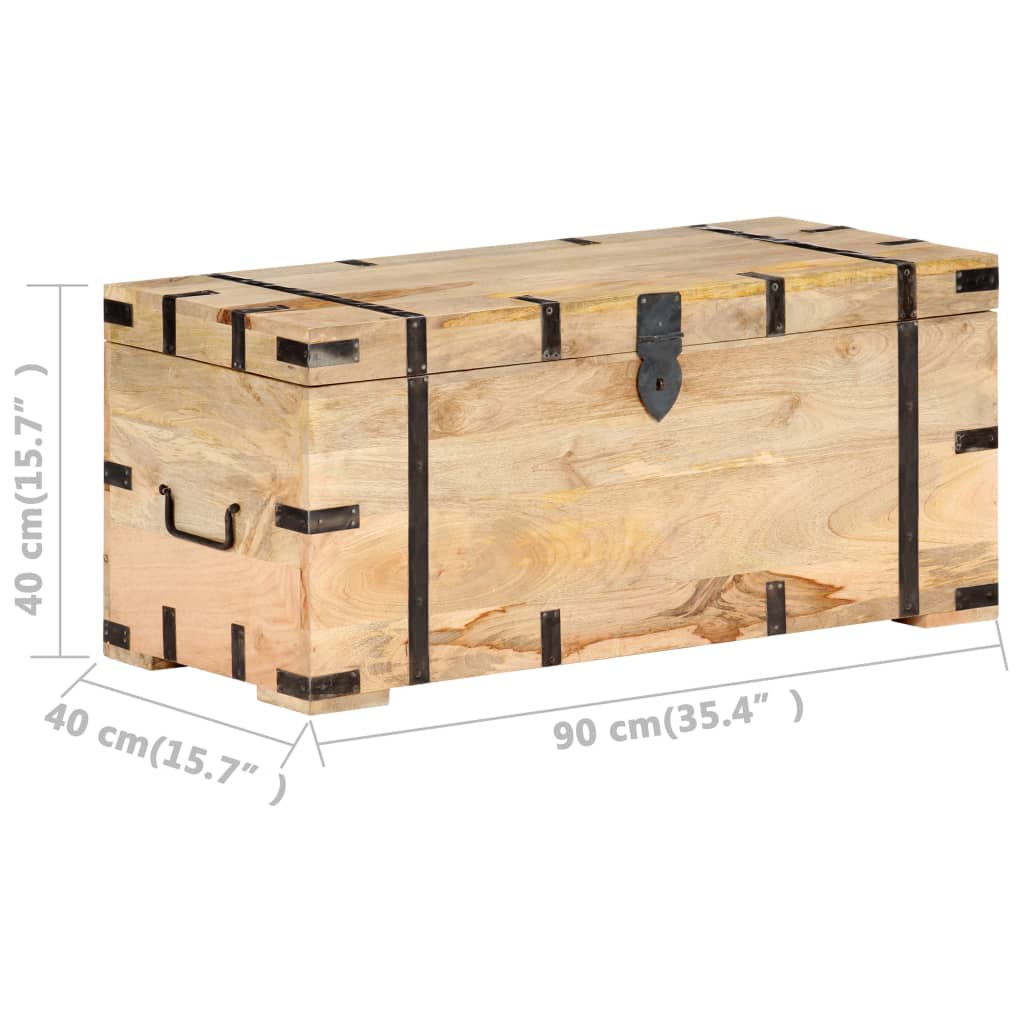 Baule 90x40x40 cm in Legno Massello di Mango - homemem39