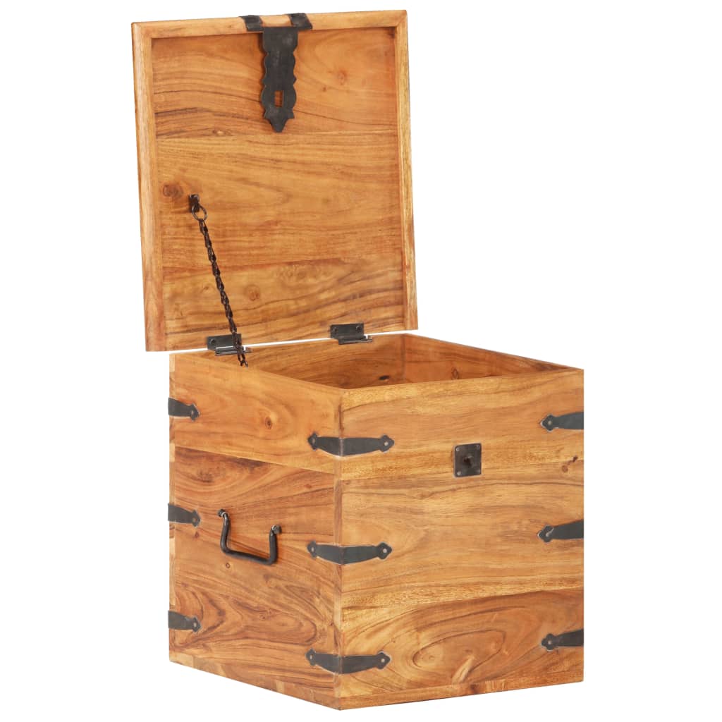 Baule 40x40x40 cm in Legno Massello di Acacia - homemem39