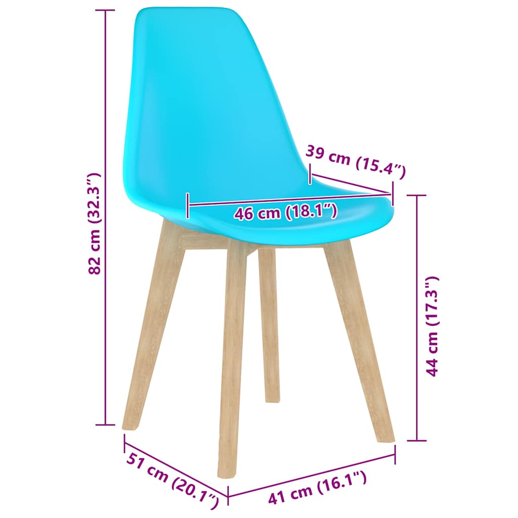 Sedie da Pranzo 6 pz Blu in Plastica | homemem39