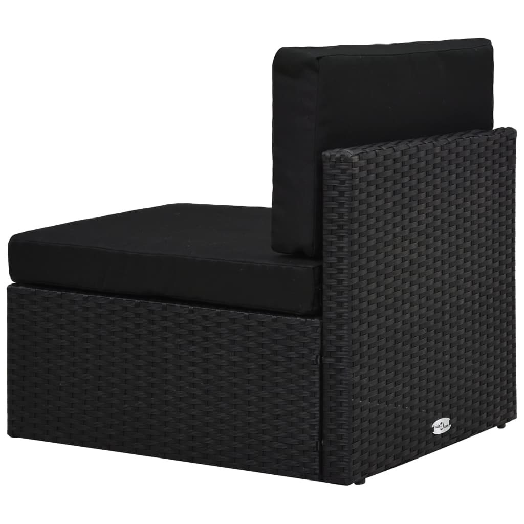 Set Divani da Giardino 4 pz in Polyrattan Nero