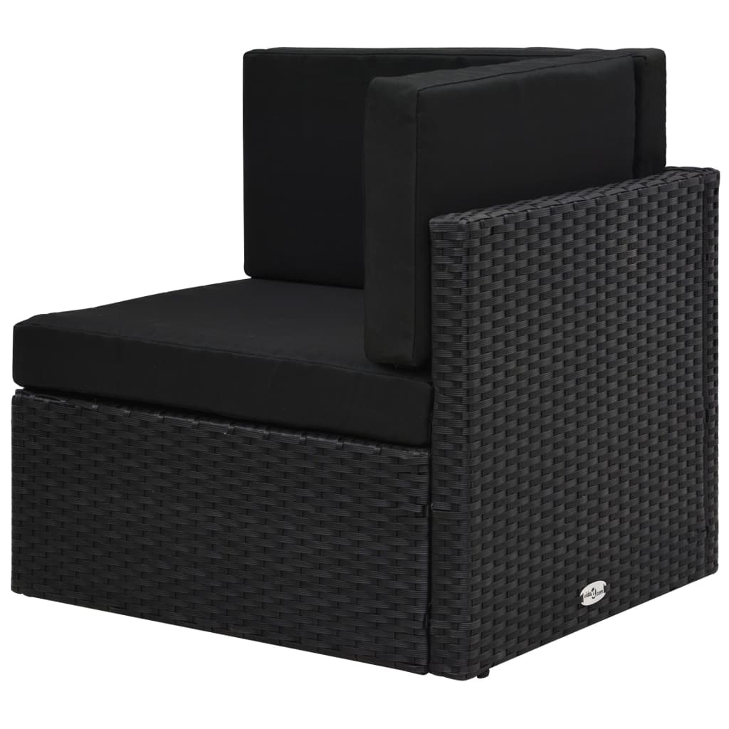Set Divani da Giardino 10 pz in Polyrattan Nero