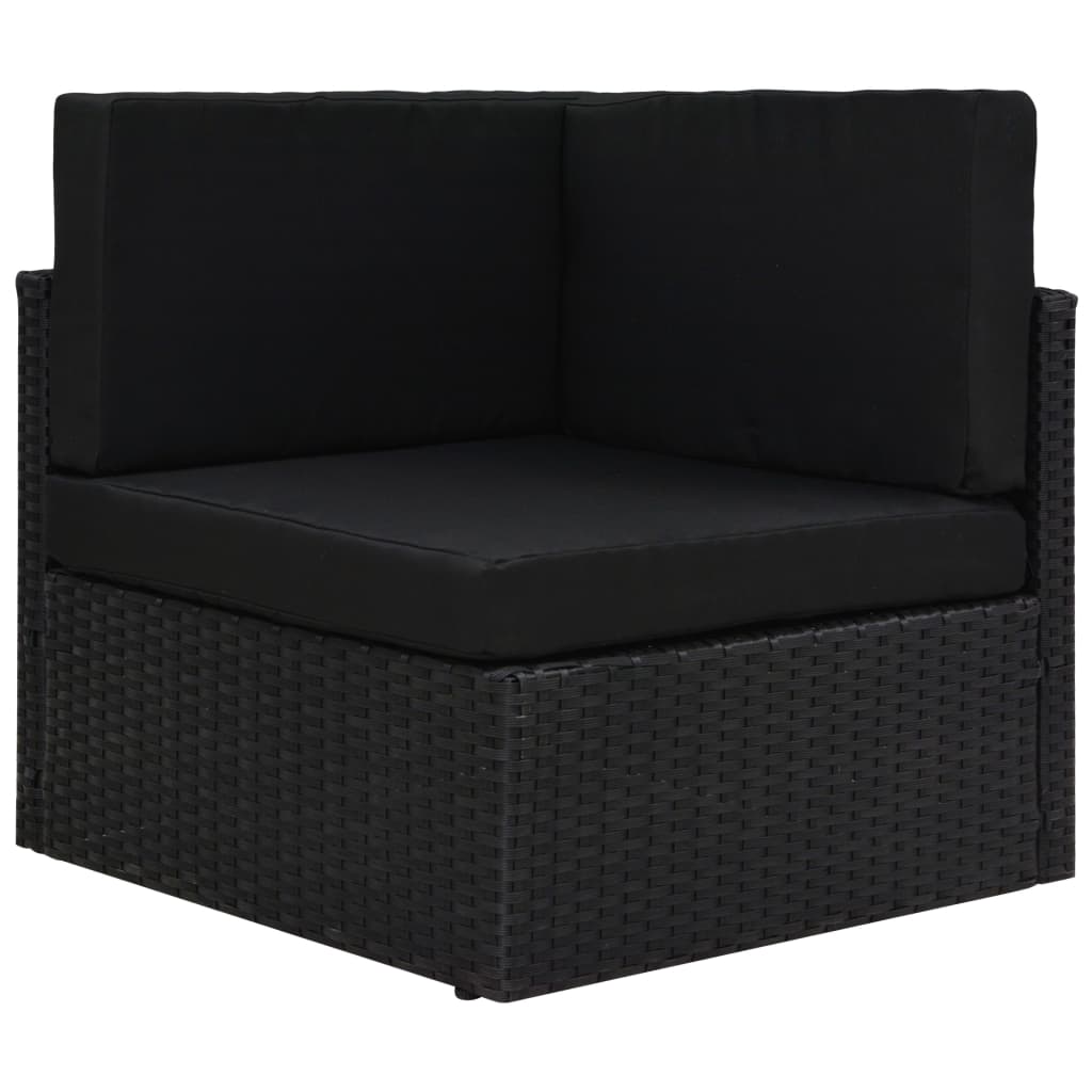 Set Divani da Giardino 10 pz in Polyrattan Nero