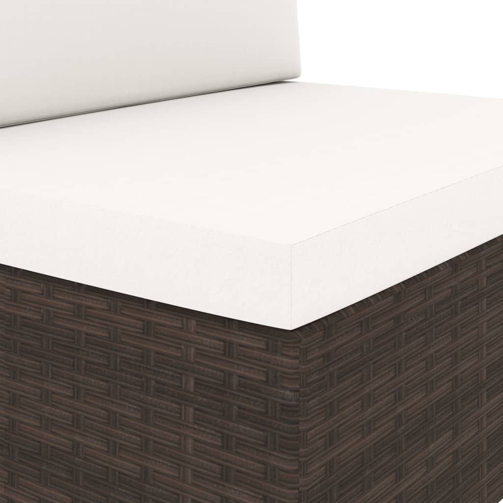 Set Divani da Giardino 5 pz in Polyrattan Marrone