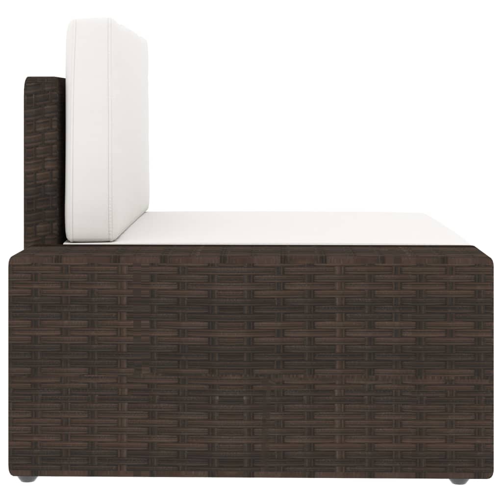 Set Divani da Giardino 5 pz in Polyrattan Marrone