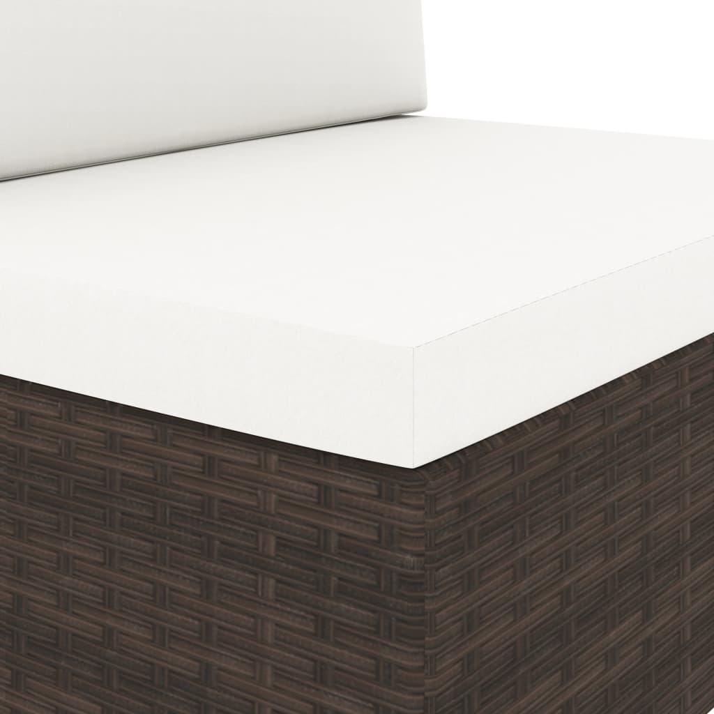 Set Divani da Giardino 7 pz in Polyrattan Marrone