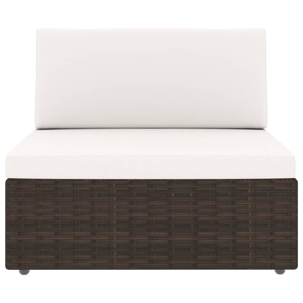 Set Divani da Giardino 7 pz in Polyrattan Marrone