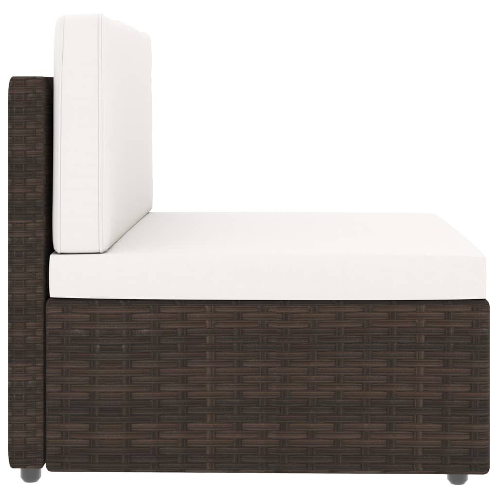 Set Divani da Giardino 7 pz in Polyrattan Marrone