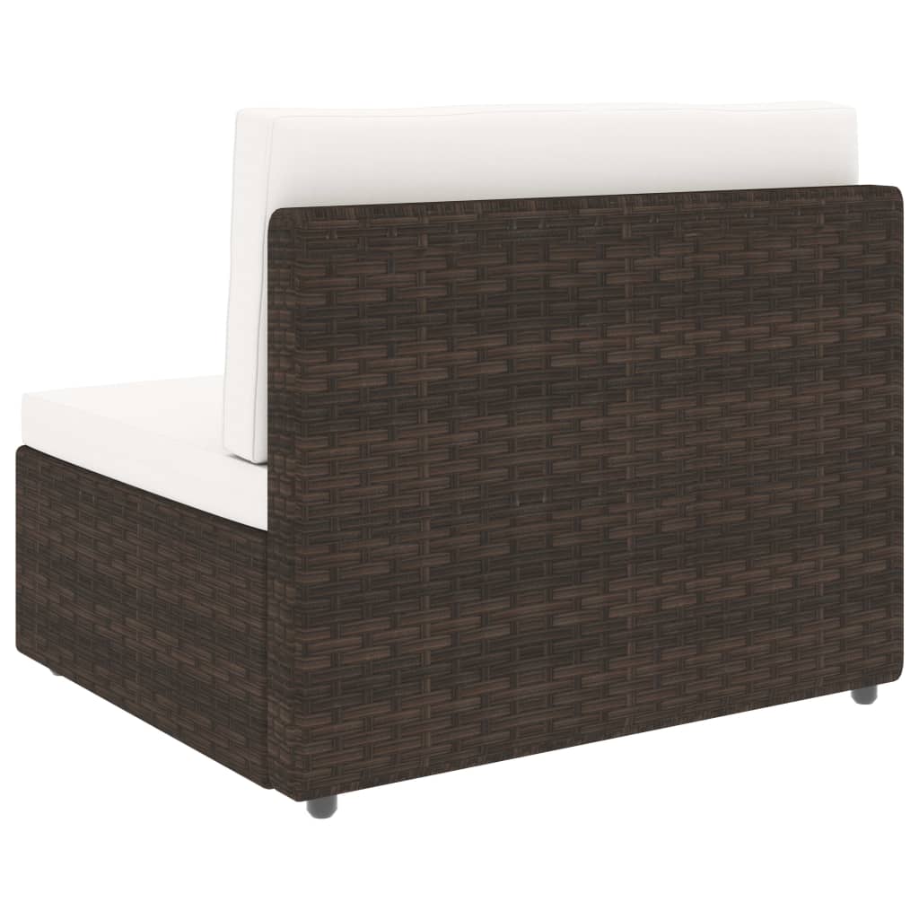 Set Divani da Giardino 7 pz in Polyrattan Marrone