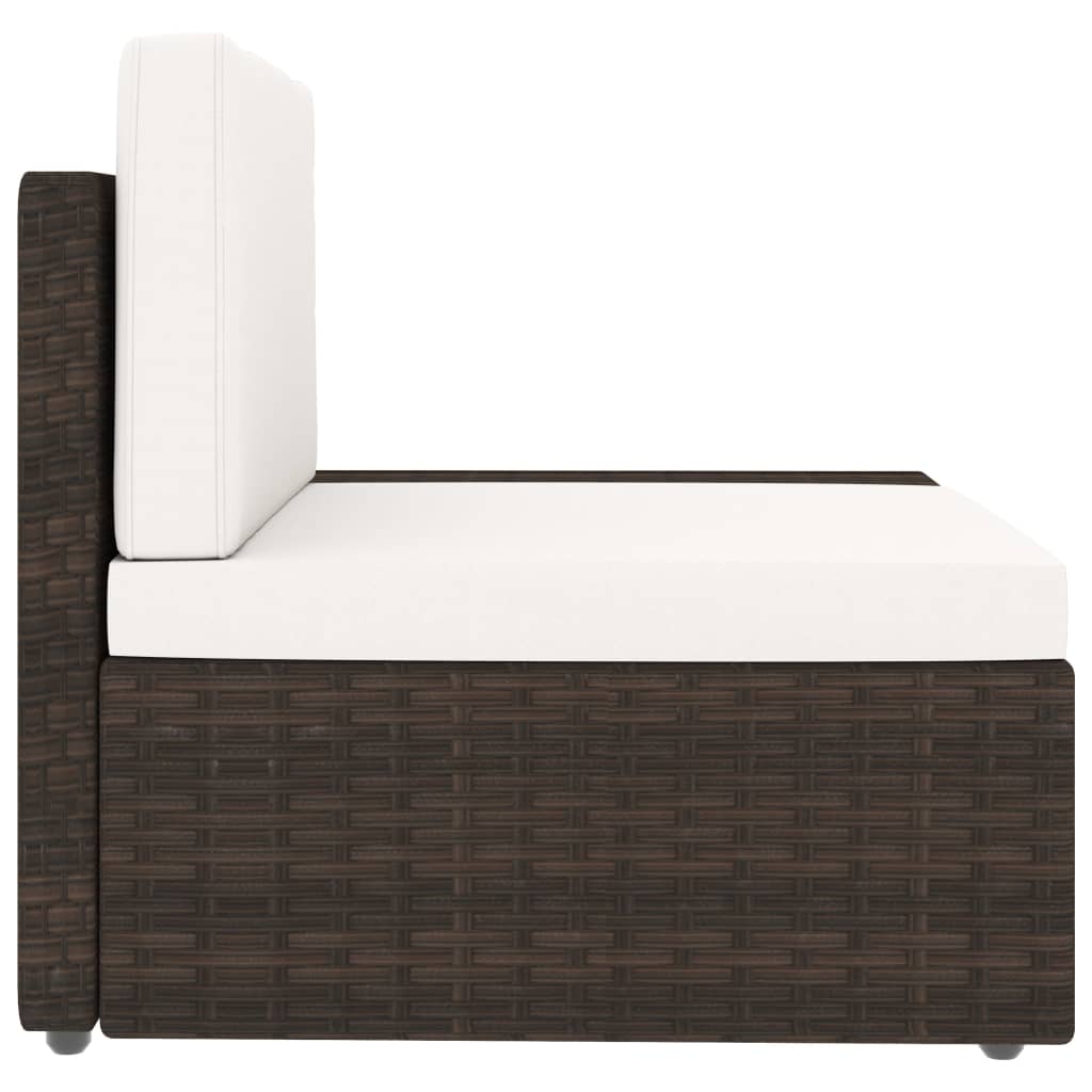 Set Divani da Giardino 7 pz in Polyrattan Marrone