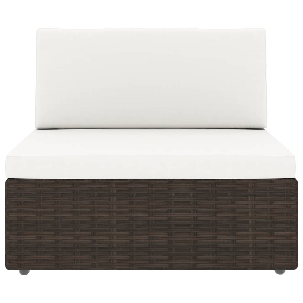Set Divani da Giardino 8 pz in Polyrattan Marrone
