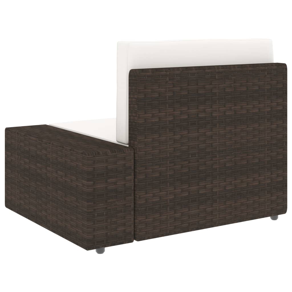 Set Divani da Giardino 4 pz in Polyrattan Marrone