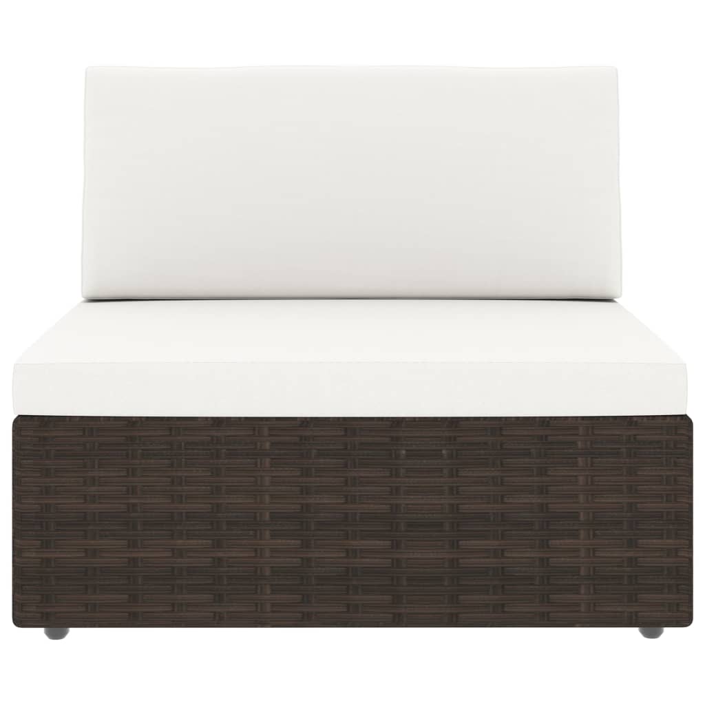 Set Divani da Giardino 10 pz in Polyrattan Marrone