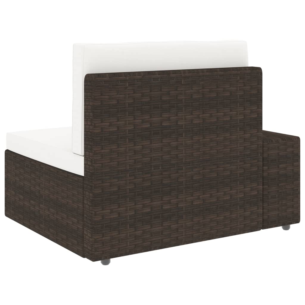 Set Divani da Giardino 10 pz in Polyrattan Marrone