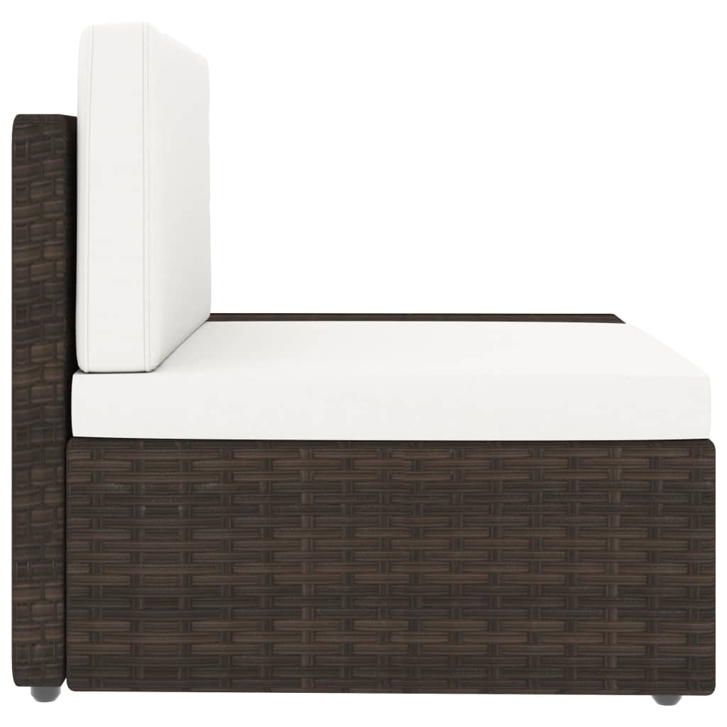 Set Divani da Giardino 10 pz in Polyrattan Marrone