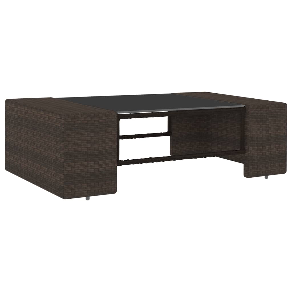 Set Divani da Giardino 10 pz in Polyrattan Marrone