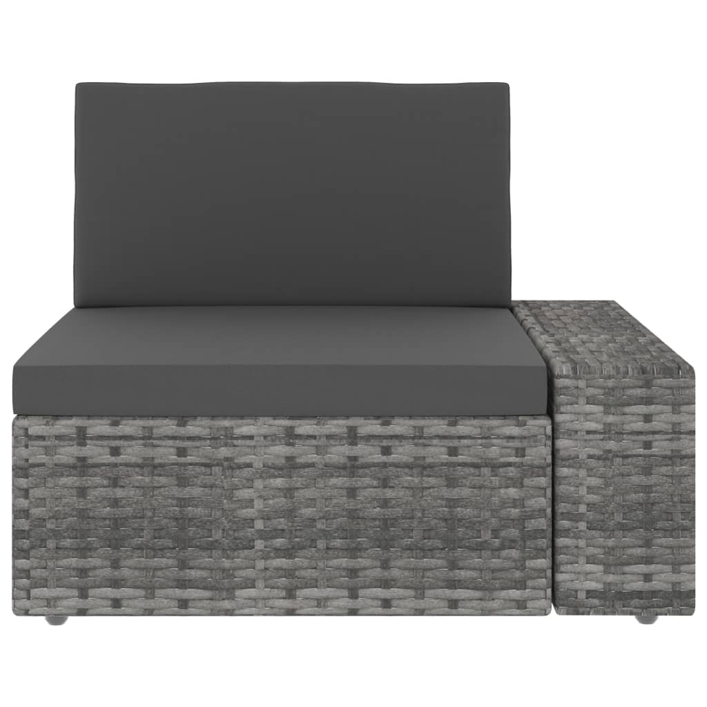 Set Divani da Giardino 5 pz in Polyrattan Grigio