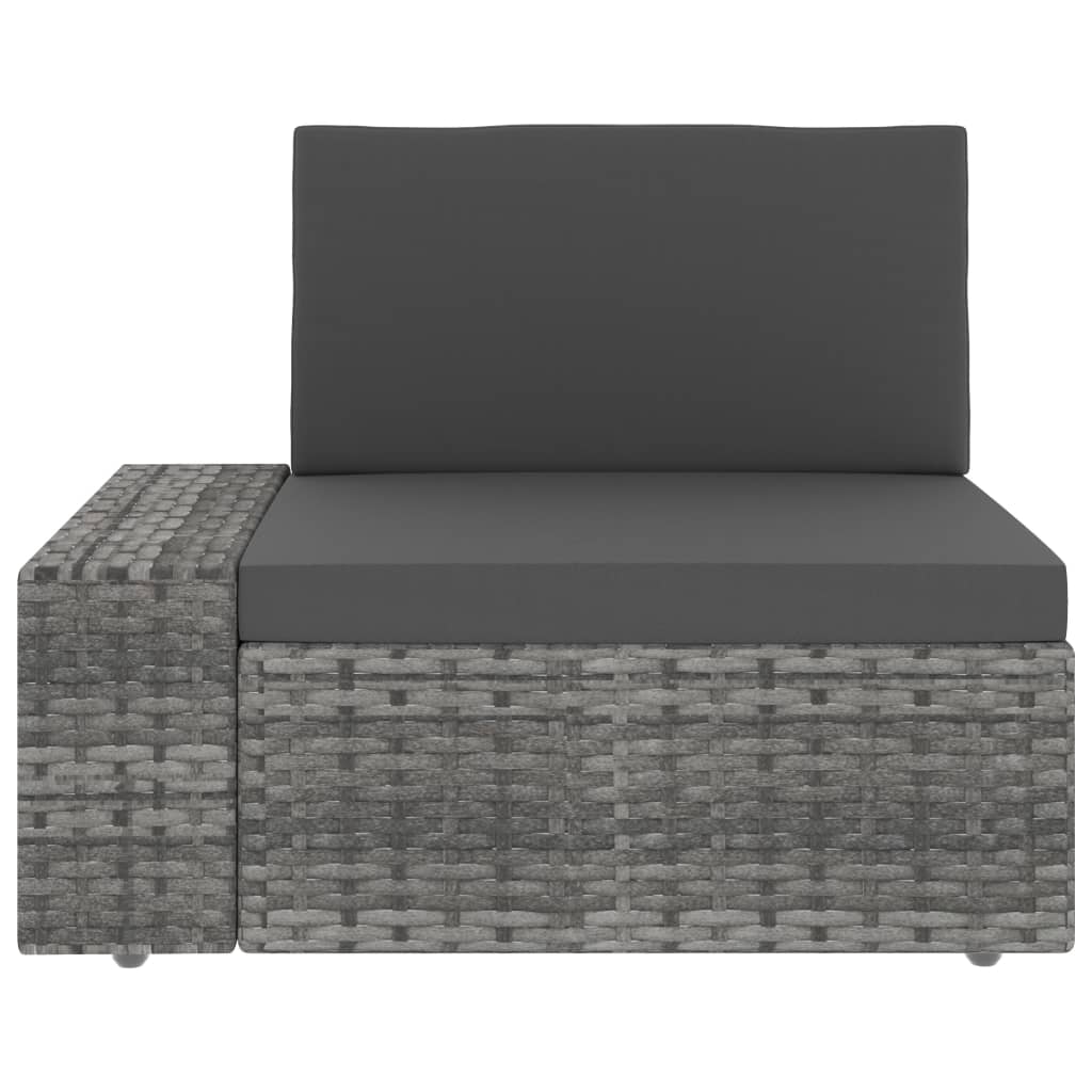 Set Divani da Giardino 5 pz in Polyrattan Grigio