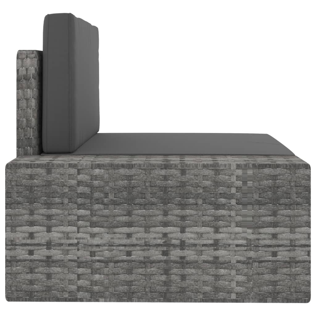 Set Divani da Giardino 5 pz in Polyrattan Grigio