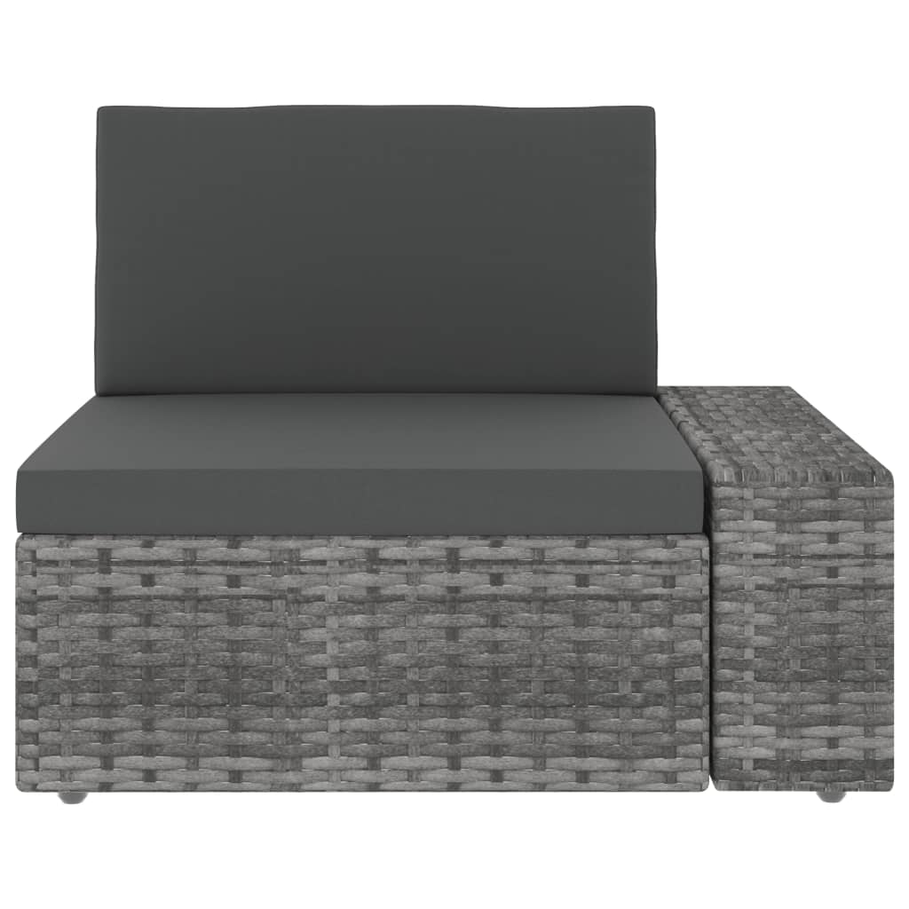 Set Divani da Giardino 7 pz in Polyrattan Grigio