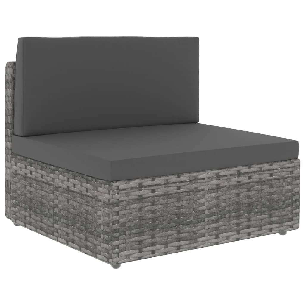 Set Divani da Giardino 8 pz in Polyrattan Grigio